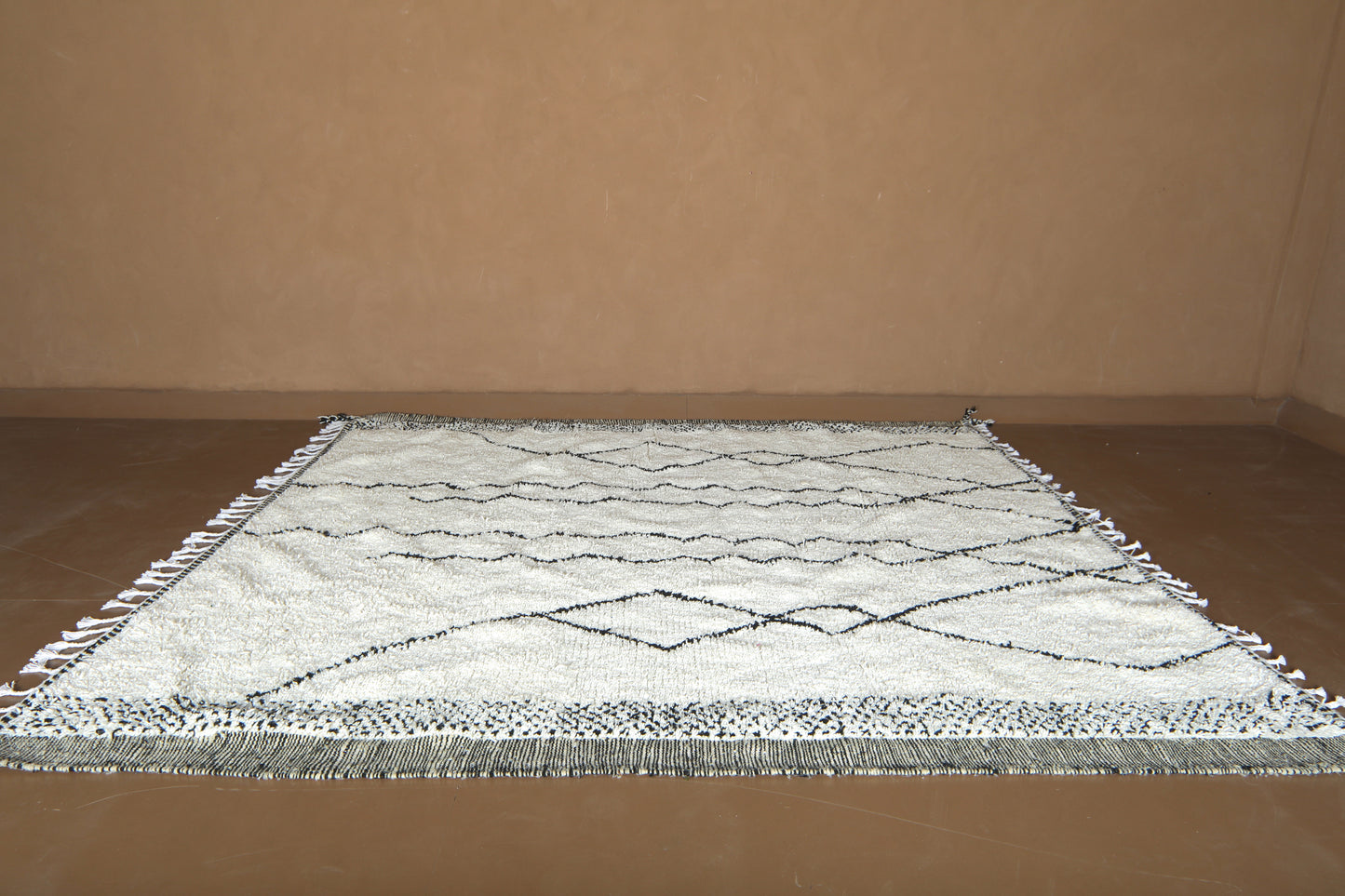 Moroccan Beni Ourain Rug –Timeless Ivory & Nomadic Lines - Custom Rug
