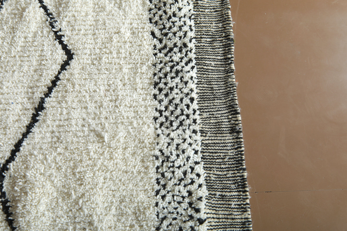 Moroccan Beni Ourain Rug –Timeless Ivory & Nomadic Lines - Custom Rug