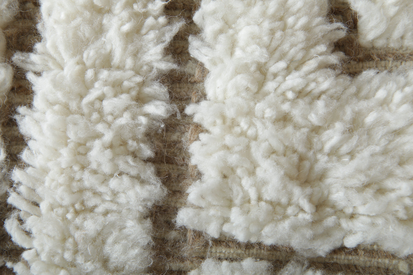 Custom Moroccan Beni Ourain Rug - Ivory Maze & Sandy Linear Pathways - Handmade Wool Rug