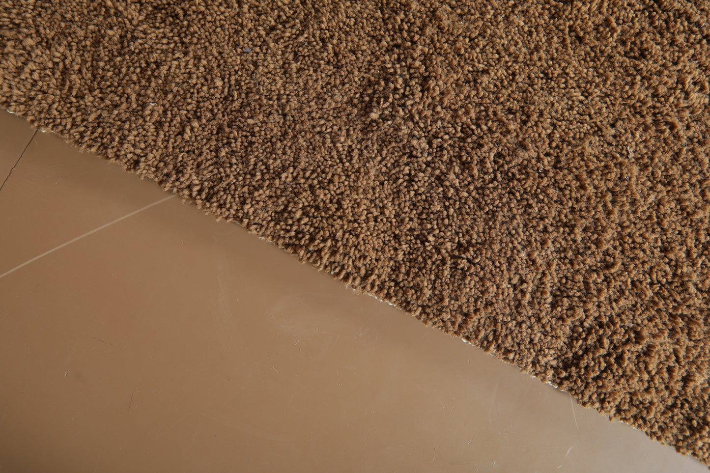 Custom Moroccan Rug - Minimalist Warm Brown Wool - Handmade Rug