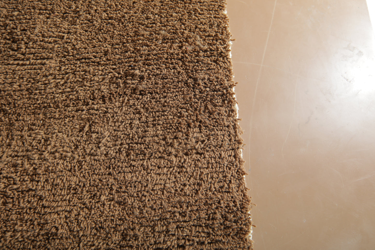 Custom Moroccan Rug - Minimalist Warm Brown Wool - Handmade Rug