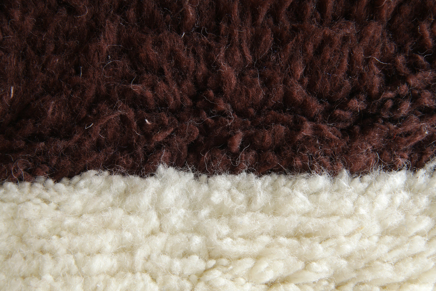 Moroccan Beni Ourain Rug - Ivory & Cocoa Modernist Blocks - Custom Wool Rug