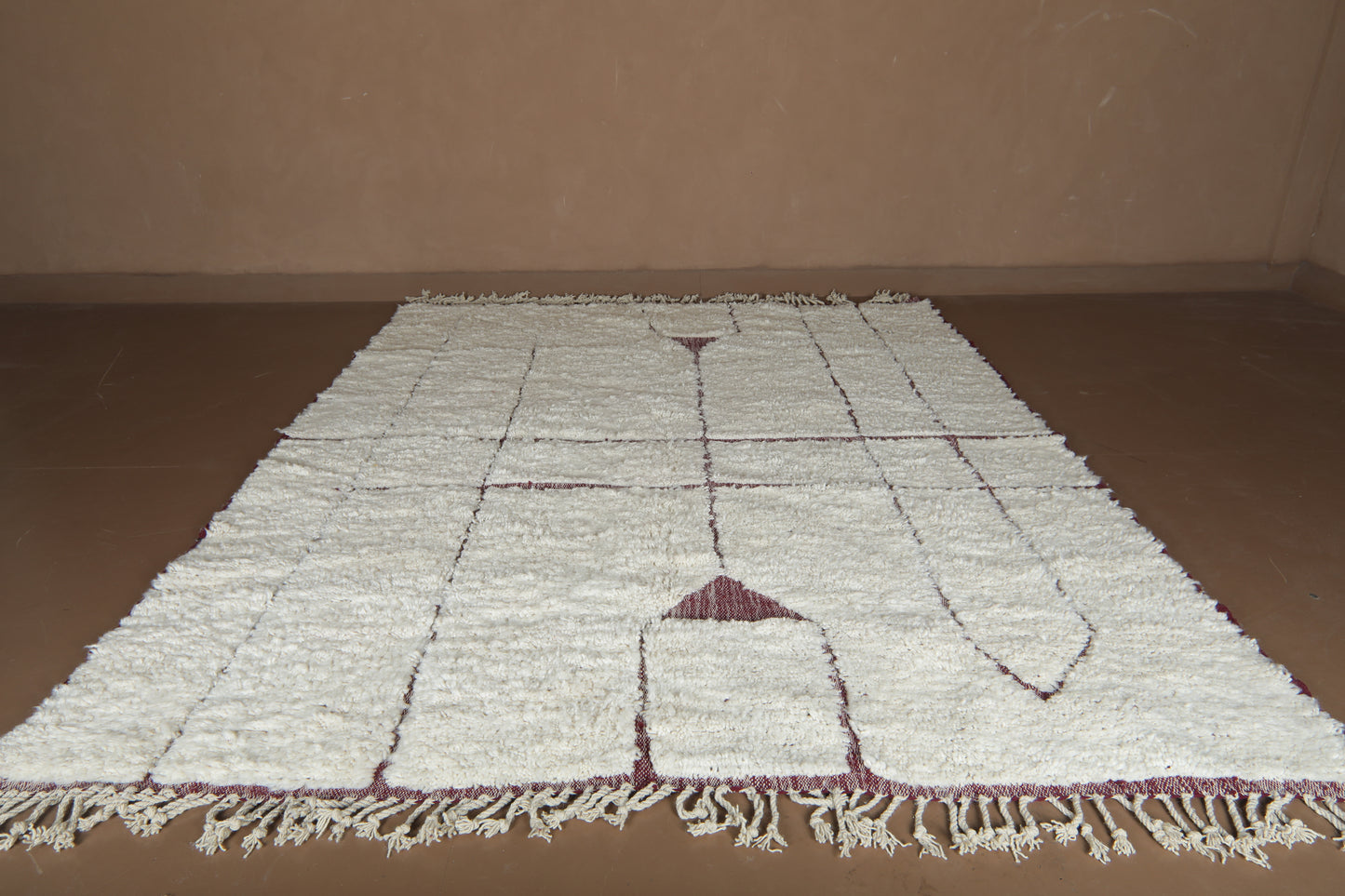Elegant Geometric Handwoven Rug - Custom Rug - Moroccan Wool Rug