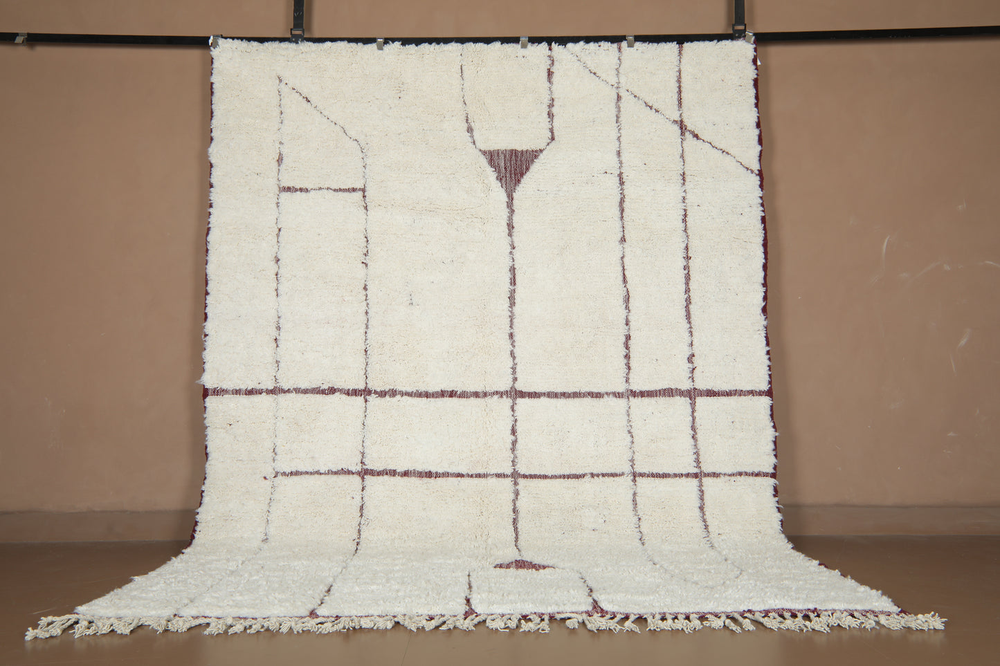 Elegant Geometric Handwoven Rug - Custom Rug - Moroccan Wool Rug