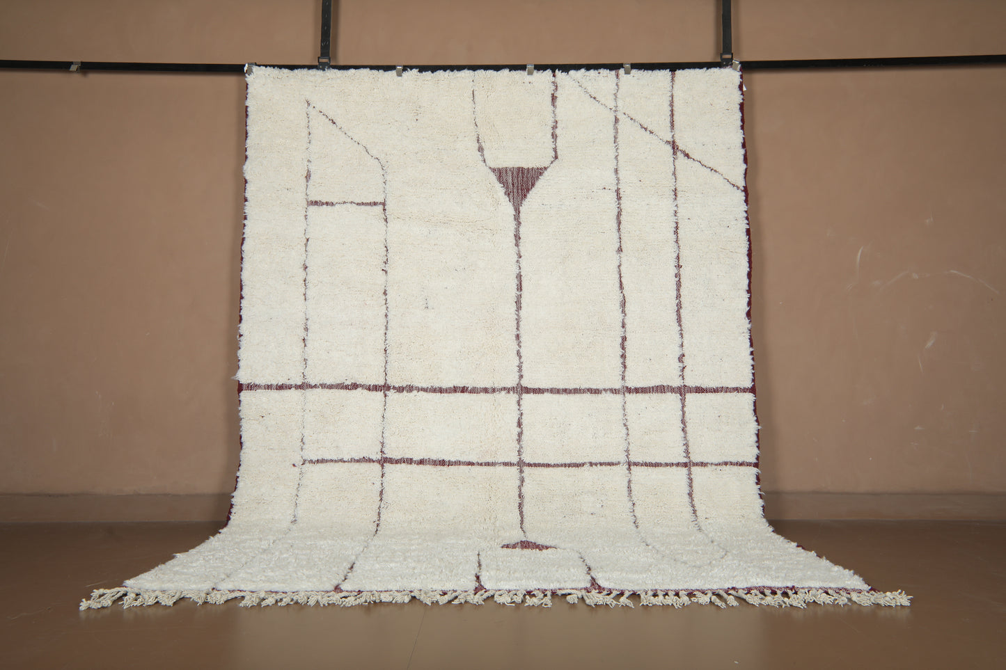 Elegant Geometric Handwoven Rug - Custom Rug - Moroccan Wool Rug