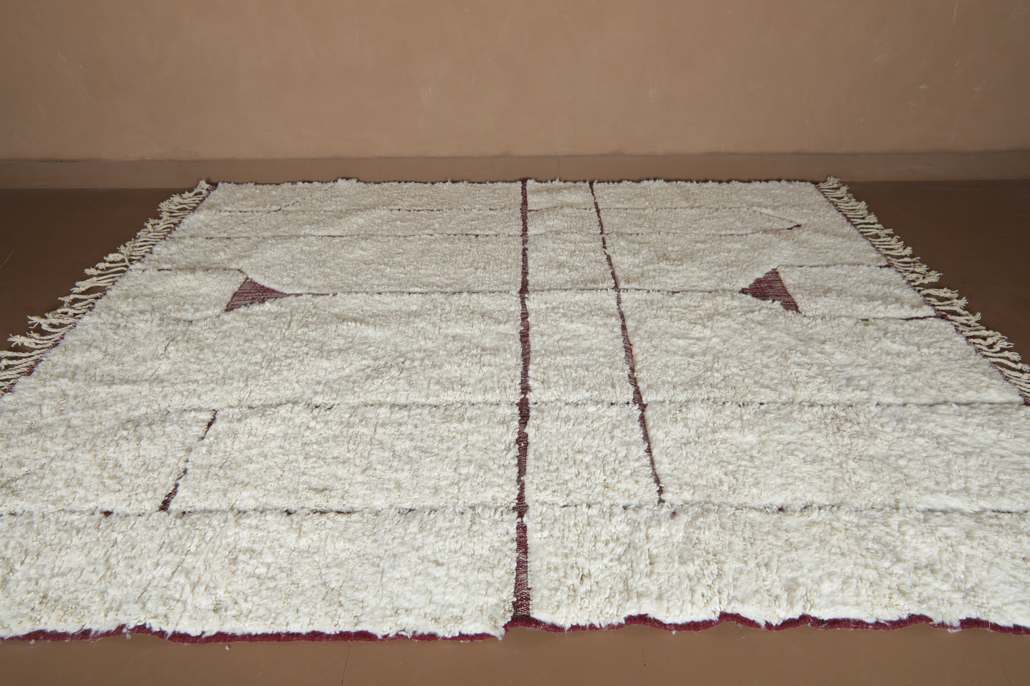 Elegant Geometric Handwoven Rug - Custom Rug - Moroccan Wool Rug