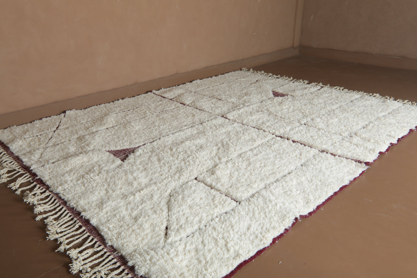 Elegant Geometric Handwoven Rug - Custom Rug - Moroccan Wool Rug