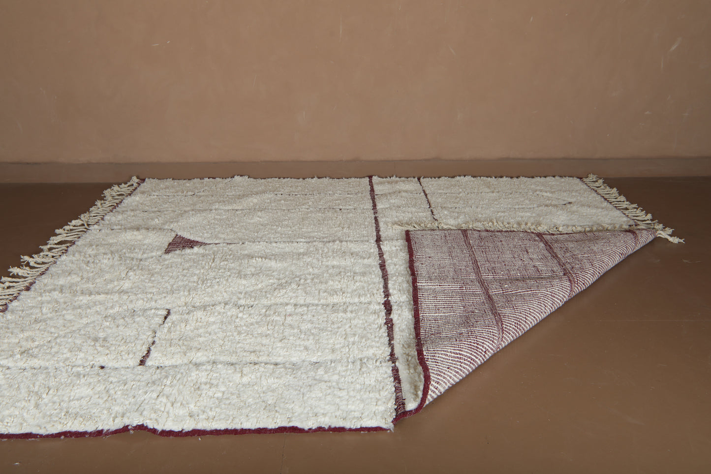 Elegant Geometric Handwoven Rug - Custom Rug - Moroccan Wool Rug