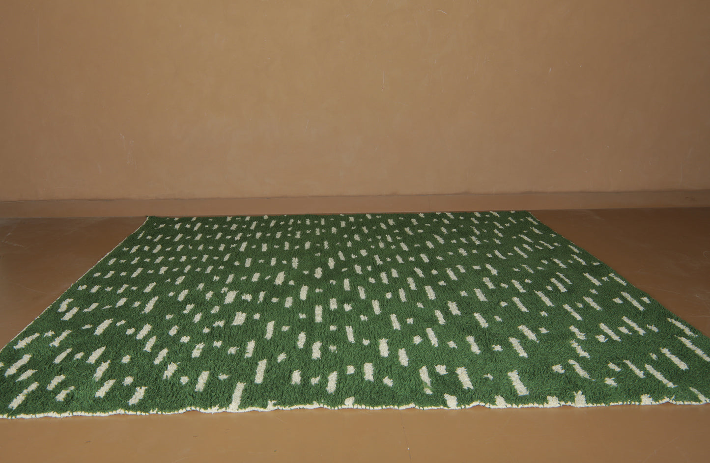 Green Moroccan Rug – Handwoven Wool - Modern Custom Design