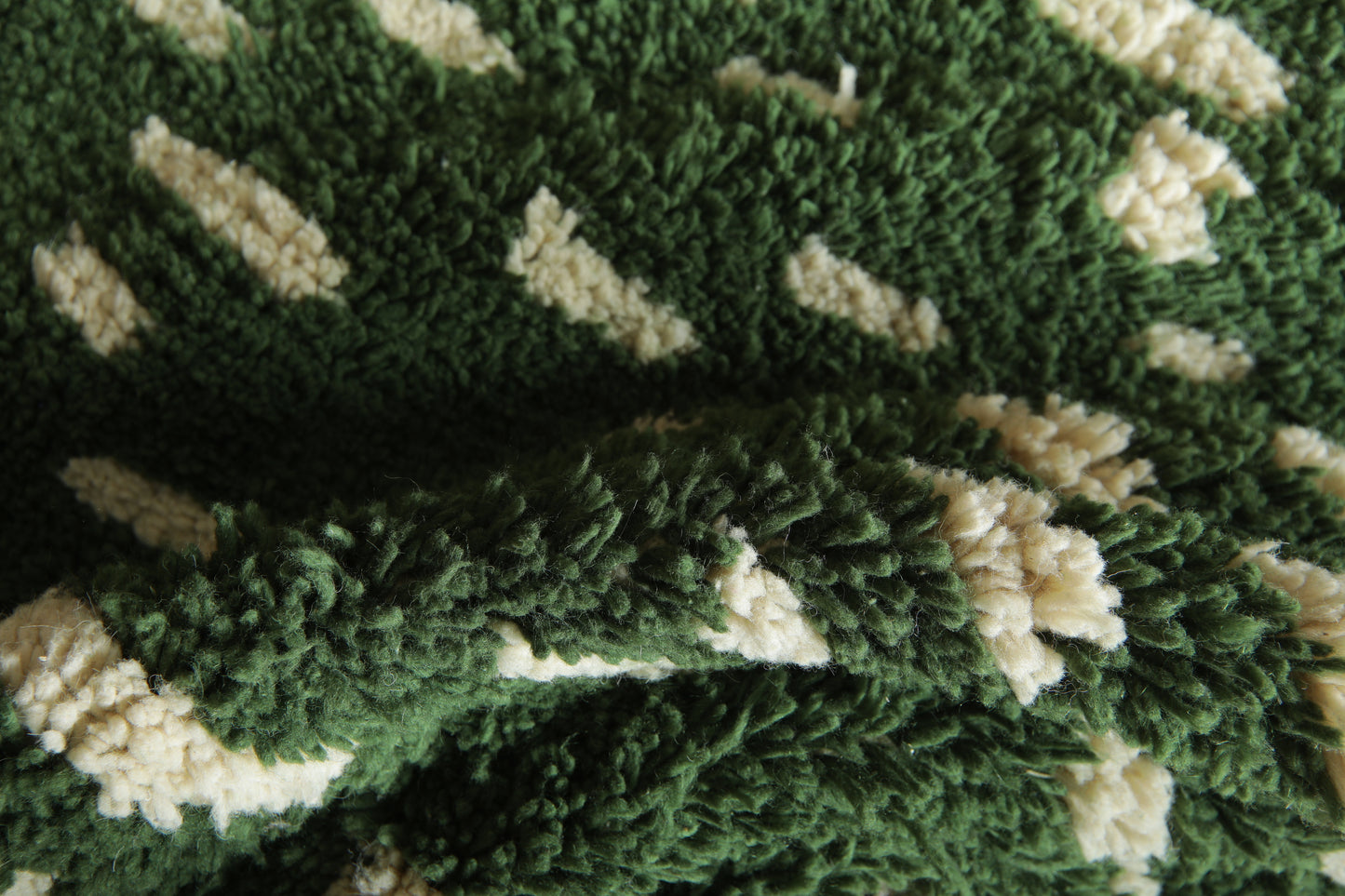 Green Moroccan Rug – Handwoven Wool - Modern Custom Design