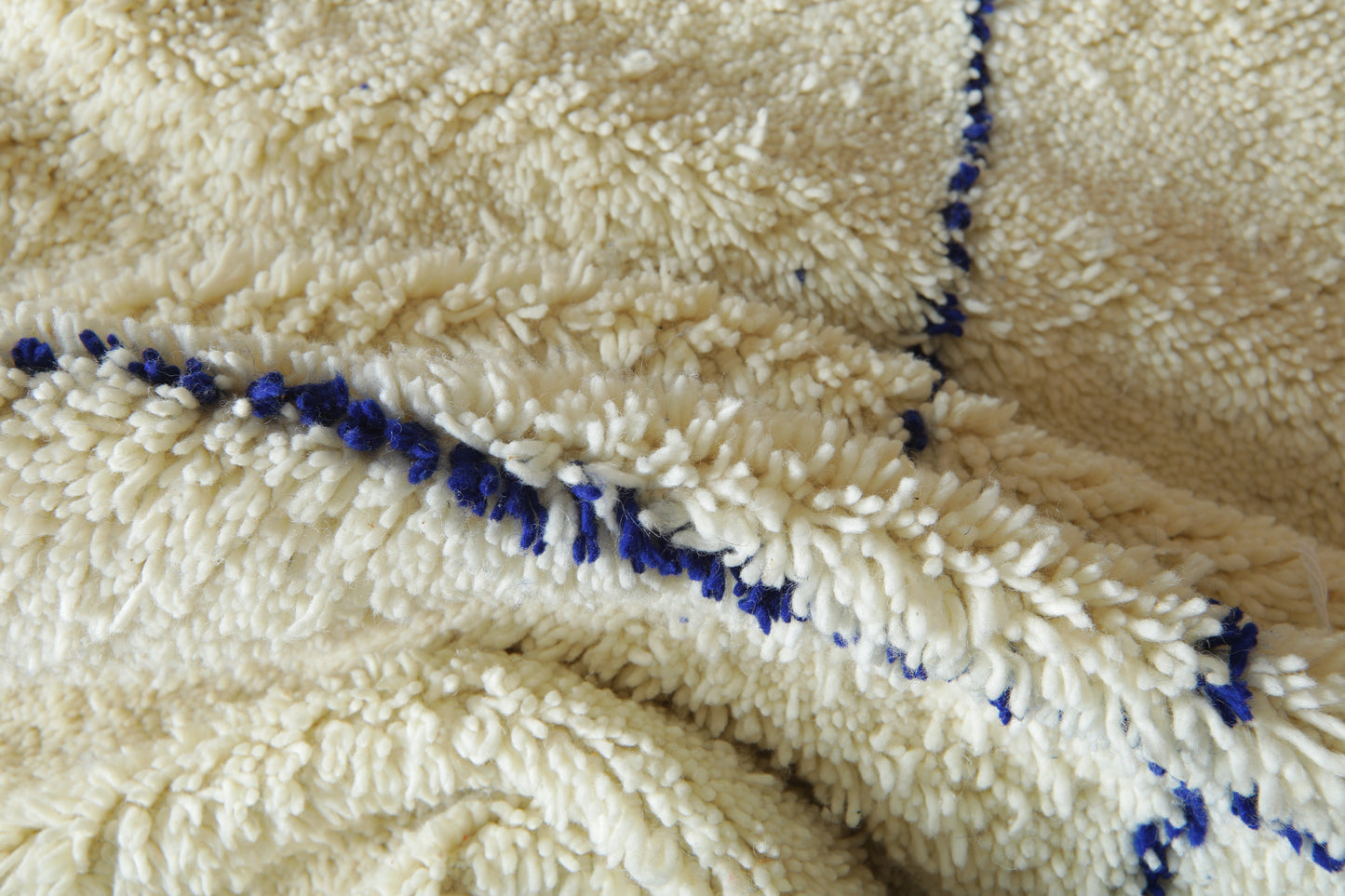 Minimalist Moroccan Rug - Blue Diamond Lattice – Custom Handwoven Wool
