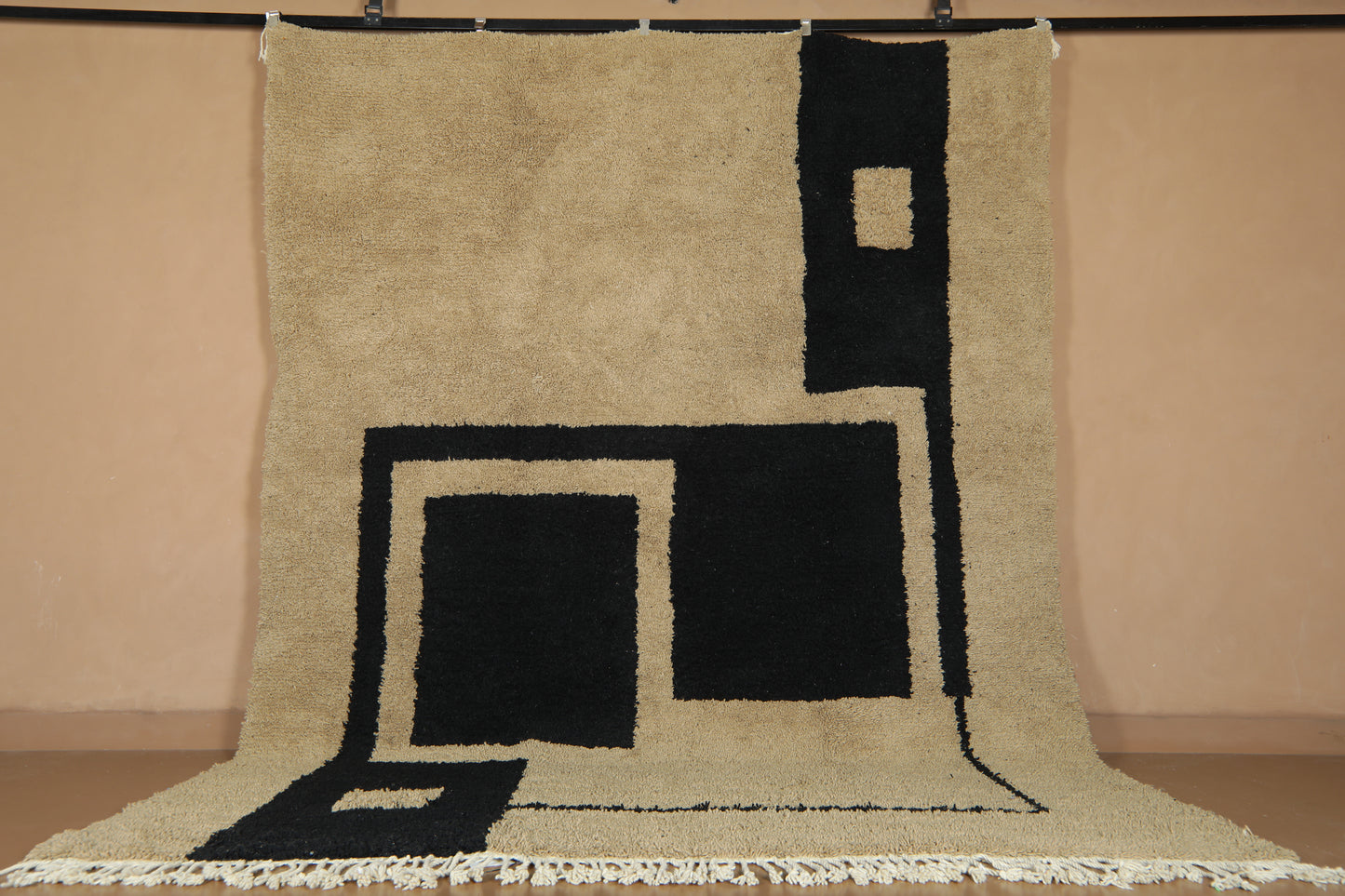 Modern Moroccan rug - Rug in Black & Clay - handmade Custom Rug