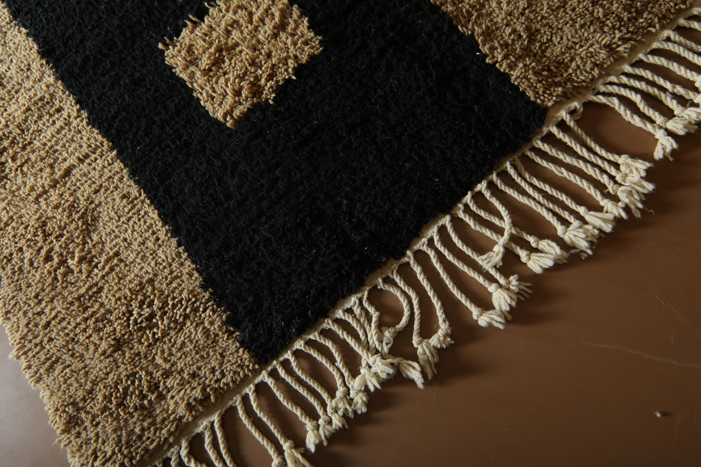 Modern Moroccan rug - Rug in Black & Clay - handmade Custom Rug