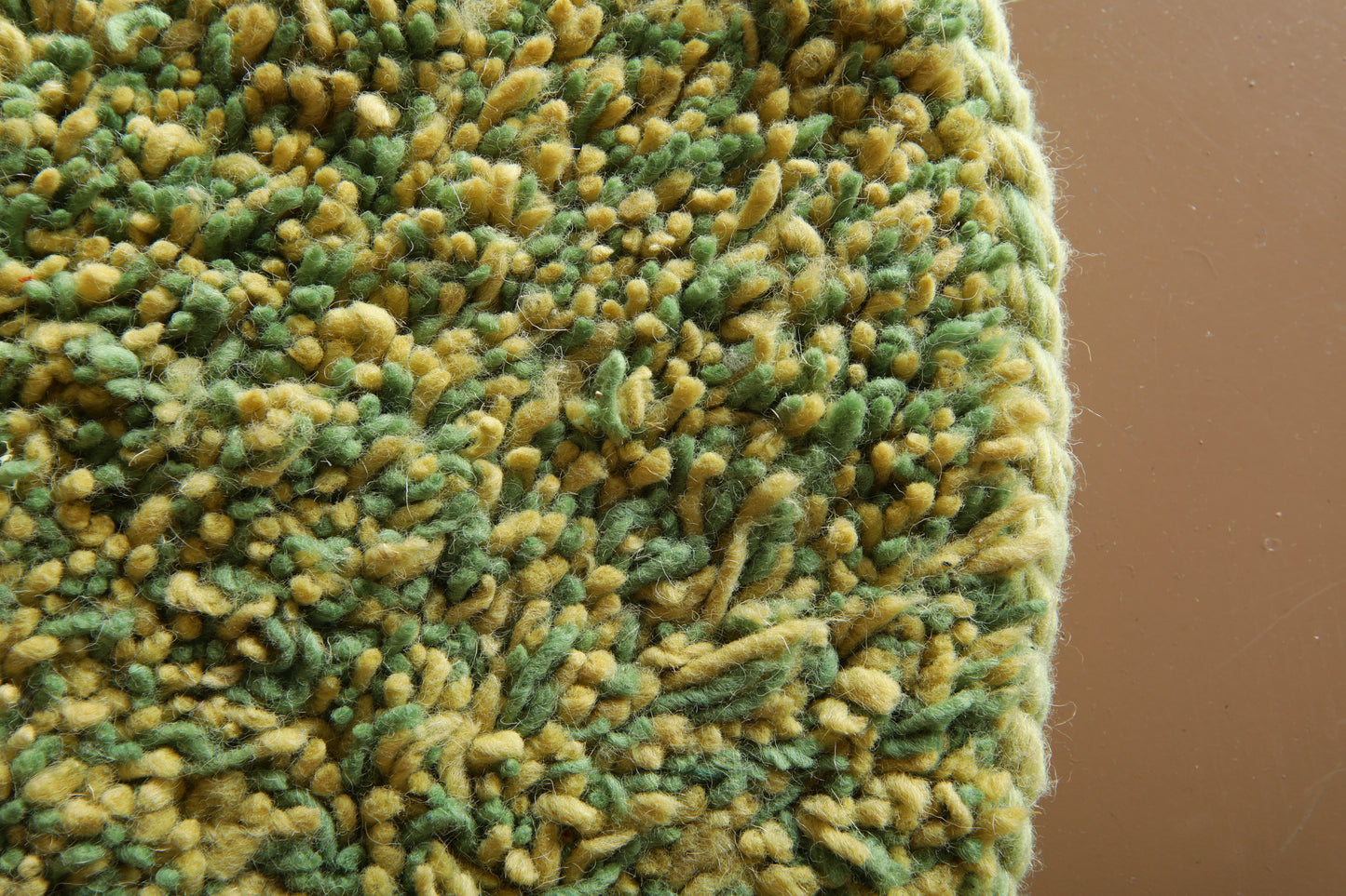 Green Textured Round Wool Rug -Handmade Rug - Custom Rug