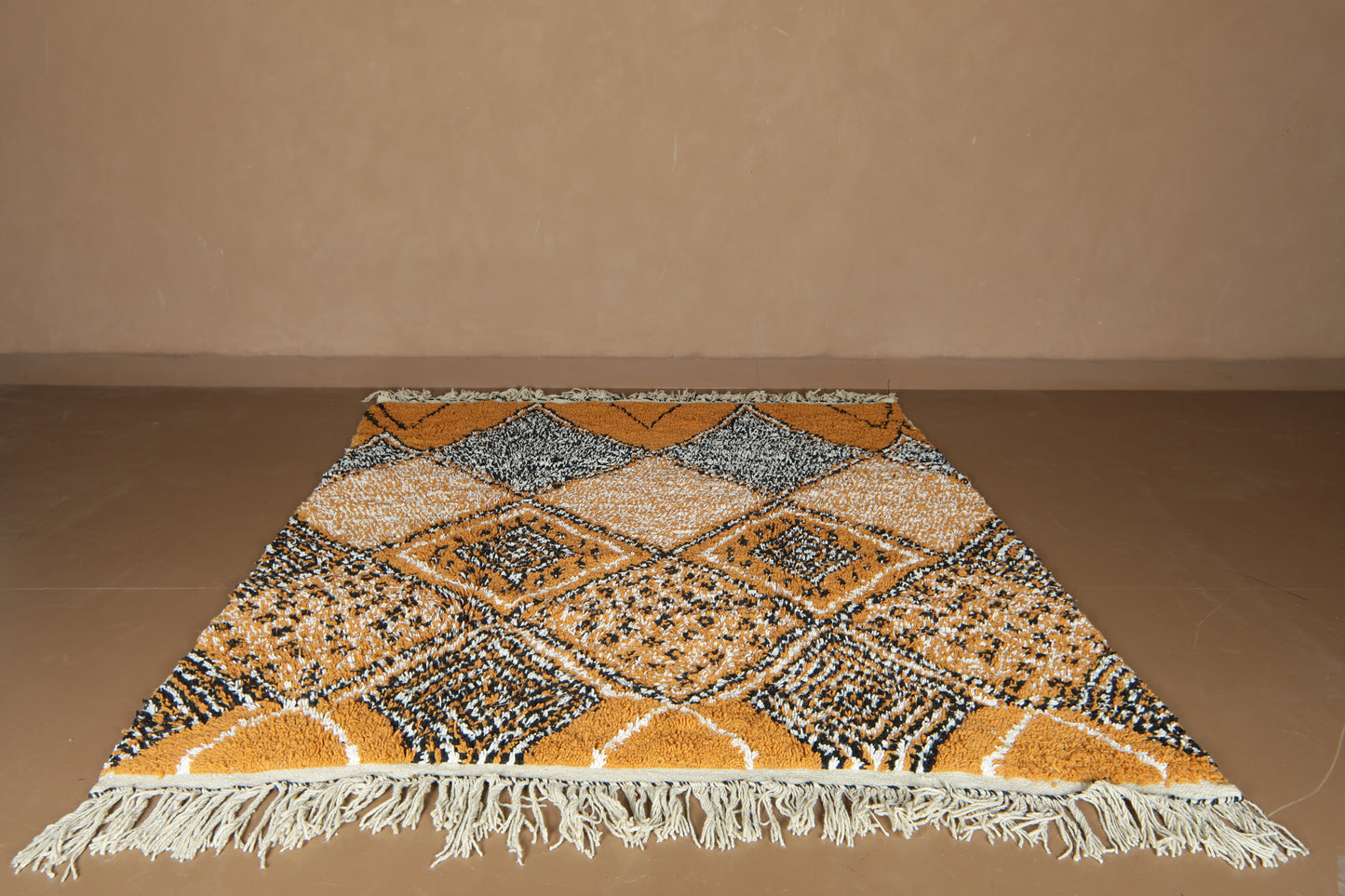 Moroccan Rug with Geometric Elegance - Custom wool Rug - Handcrafted