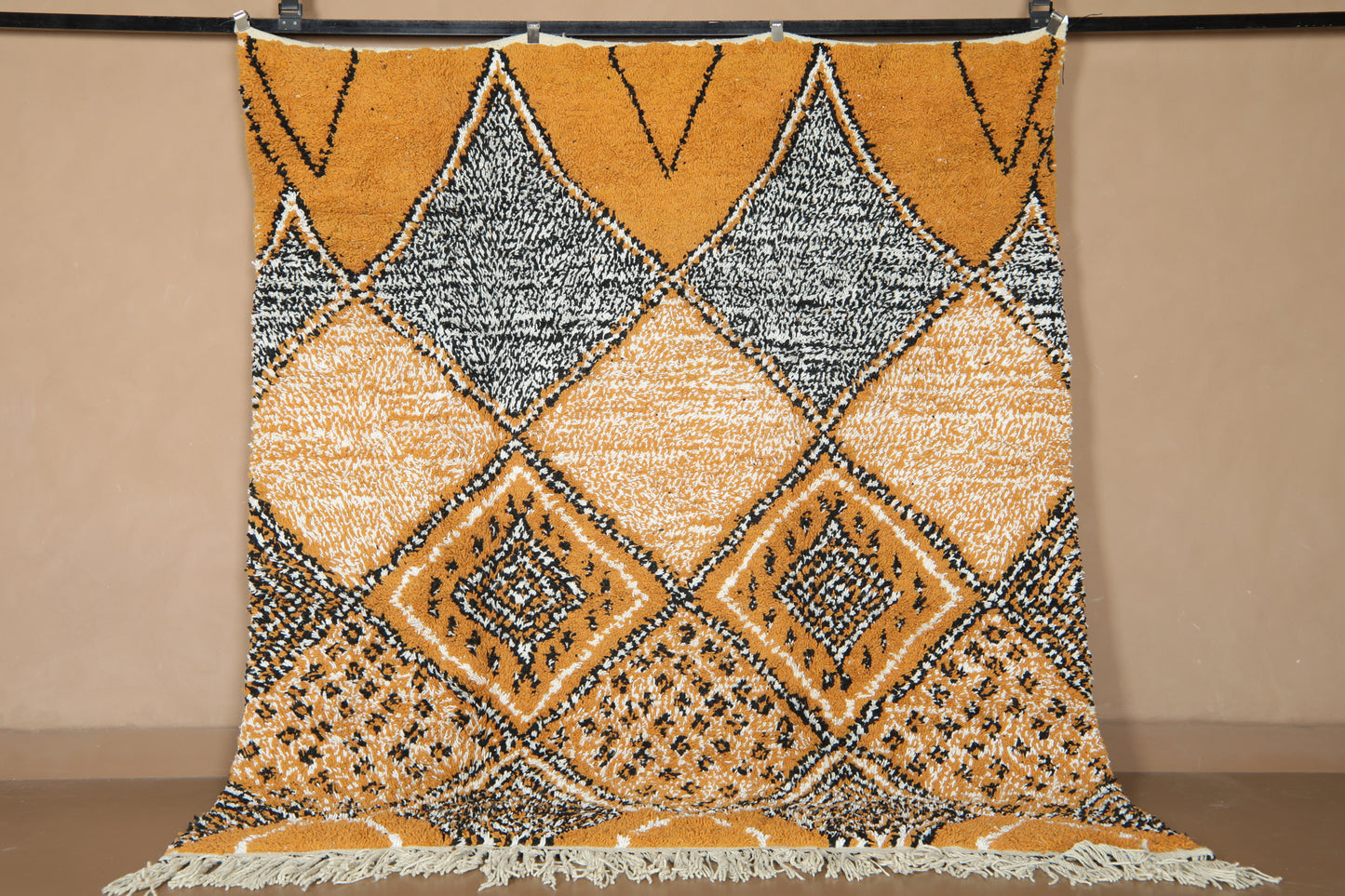 Moroccan Rug with Geometric Elegance - Custom wool Rug - Handcrafted