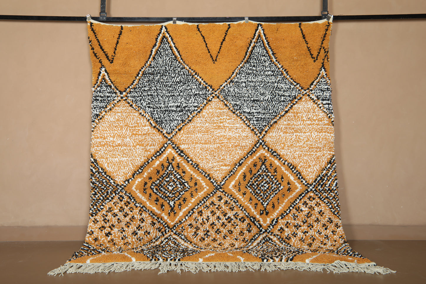 Moroccan Rug with Geometric Elegance - Custom wool Rug - Handcrafted