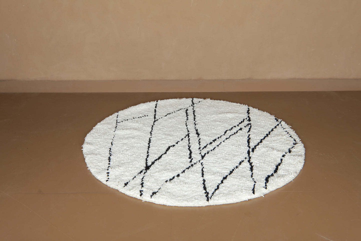 Minimalist Round Rug - Custom Wool rug - Handmade Moroccan Rug