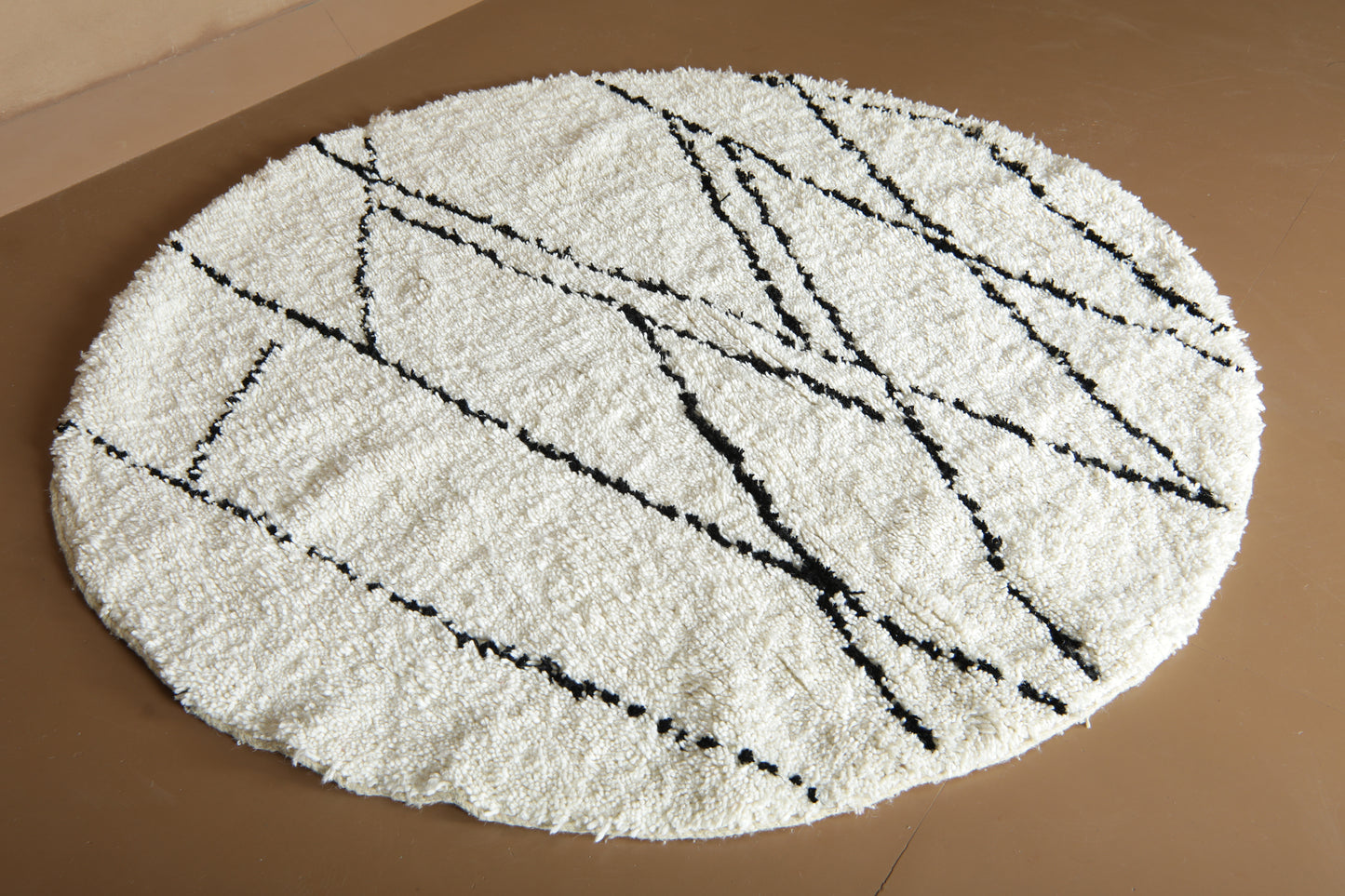 Minimalist Round Rug - Custom Wool rug - Handmade Moroccan Rug