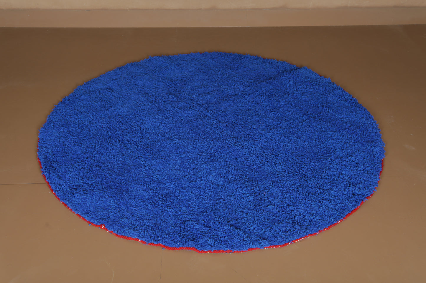 Custom Round Rug - Handmade Moroccan Style - Blue Wool Rug