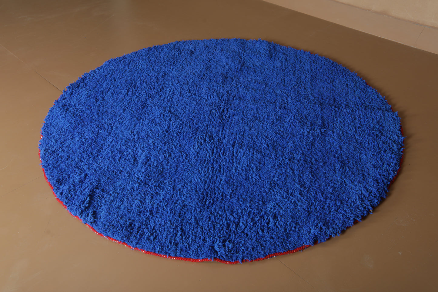 Custom Round Rug - Handmade Moroccan Style - Blue Wool Rug