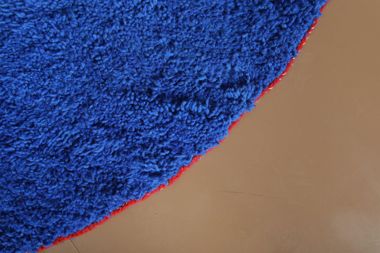 Custom Round Rug - Handmade Moroccan Style - Blue Wool Rug