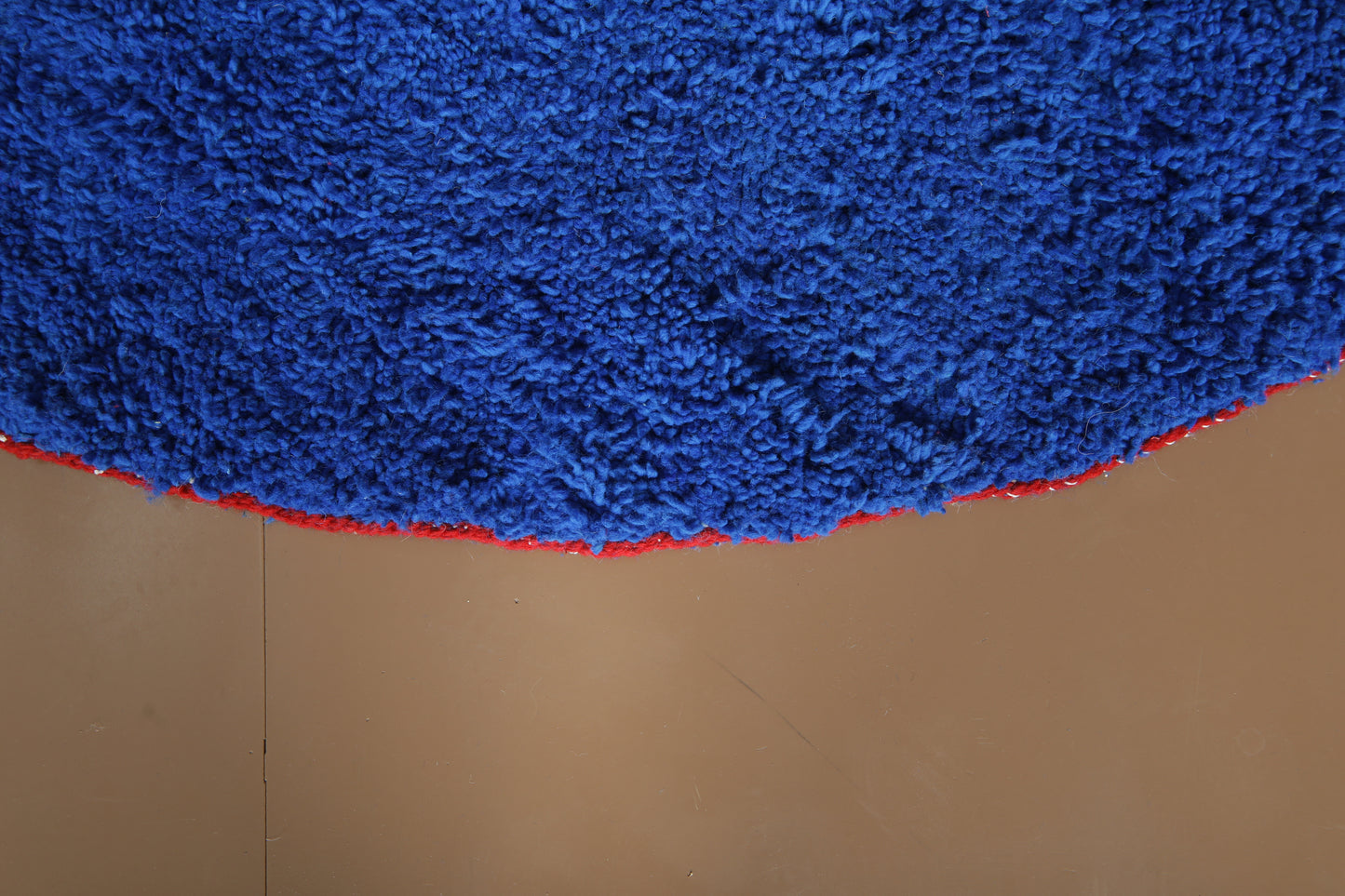 Custom Round Rug - Handmade Moroccan Style - Blue Wool Rug