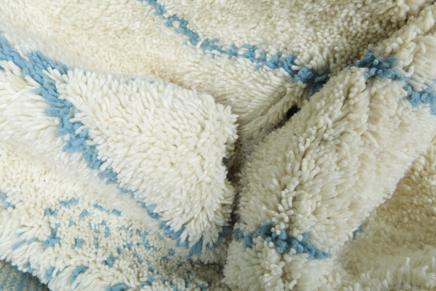 Handmade Moroccan Rug - Custom Wool Rug - Blue Linear Pattern