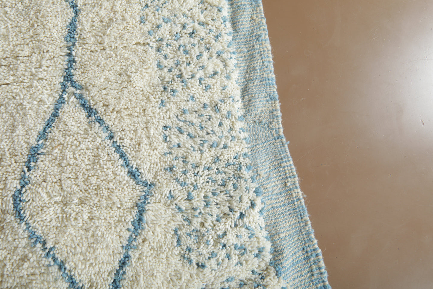 Handmade Moroccan Rug - Custom Wool Rug - Blue Linear Pattern