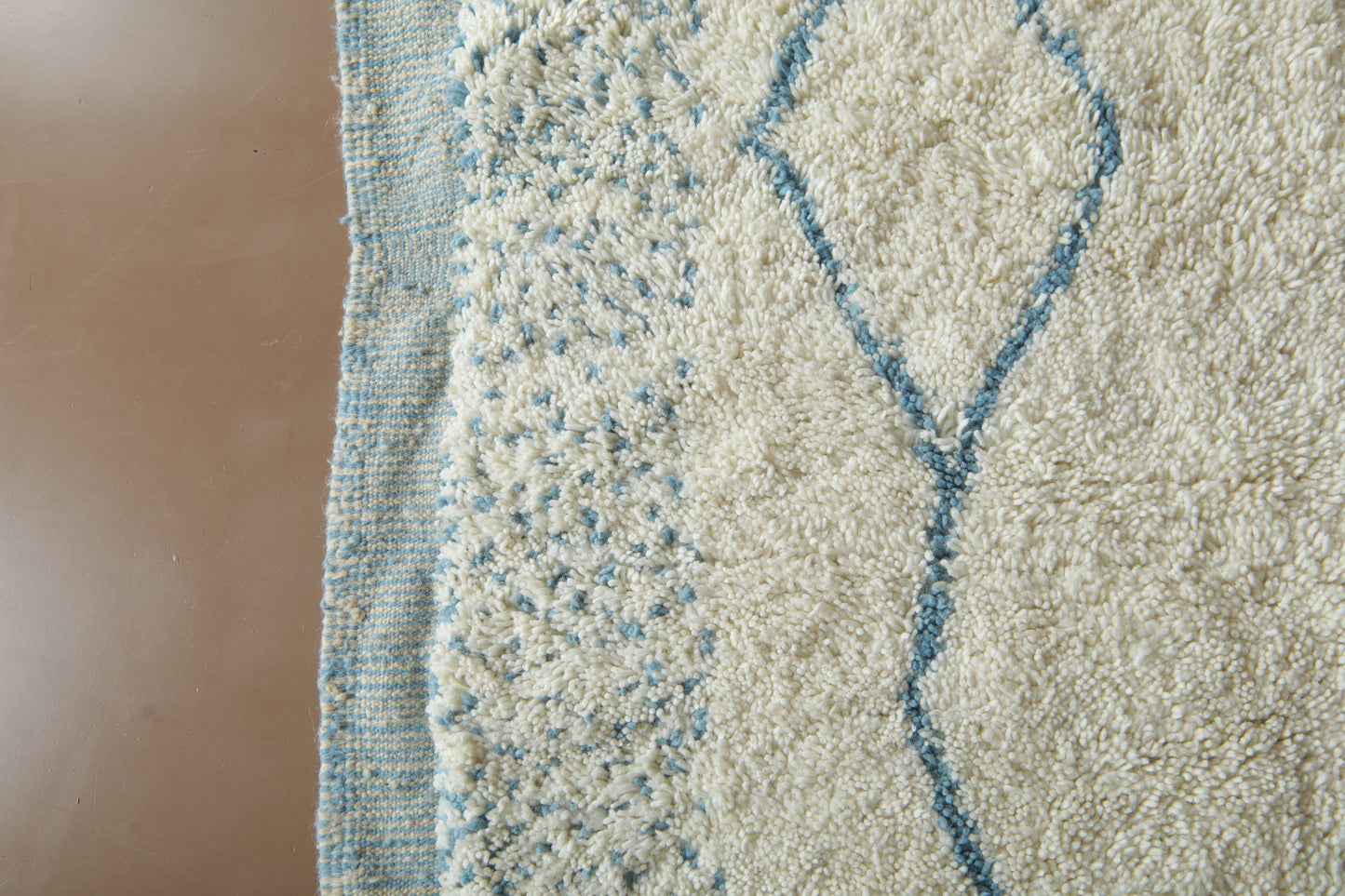 Handmade Moroccan Rug - Custom Wool Rug - Blue Linear Pattern