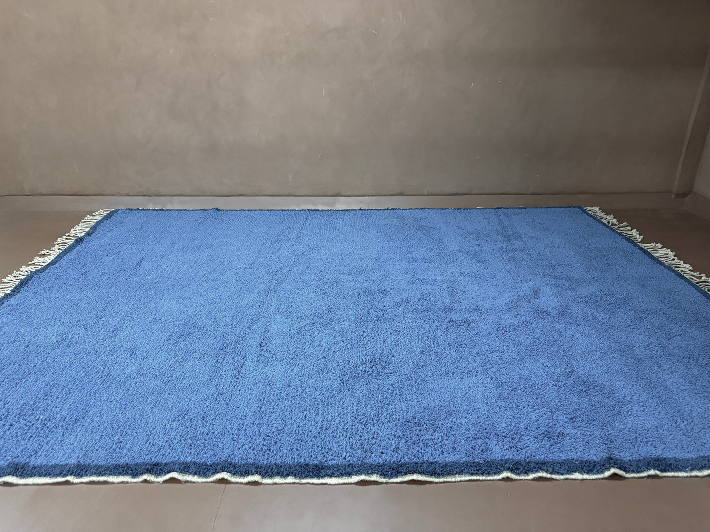 Handwoven Moroccan Rug – Elegant Blue Design - Wool Rug