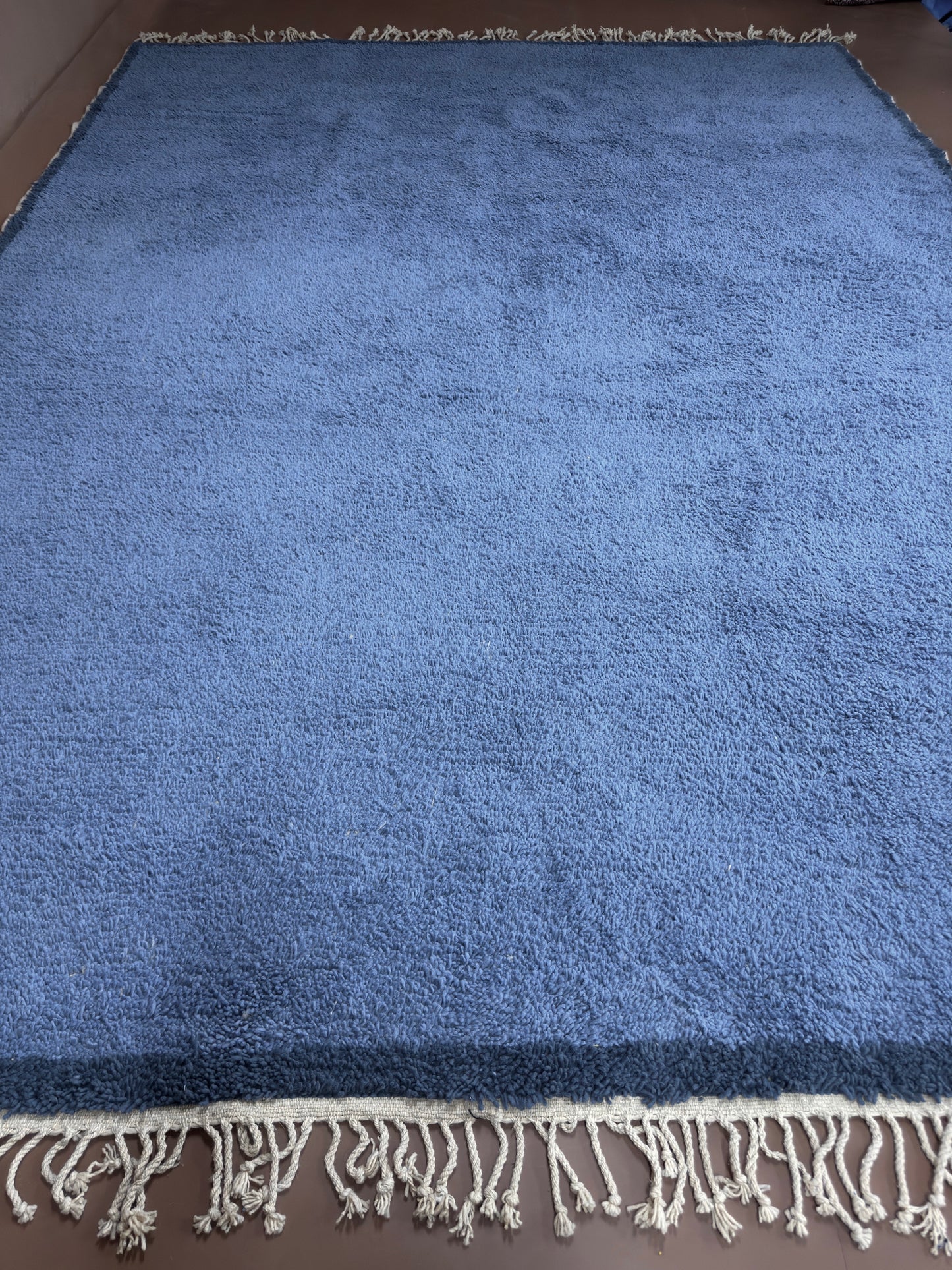 Handwoven Moroccan Rug – Elegant Blue Design - Wool Rug