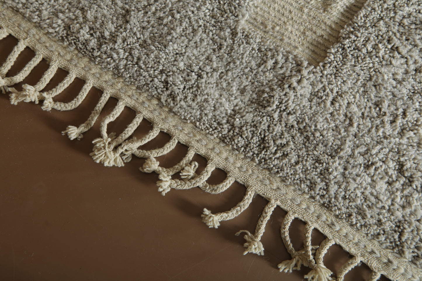 Handmade Moroccan Rug - Neutral Geometric Design - Custom Wool Rug