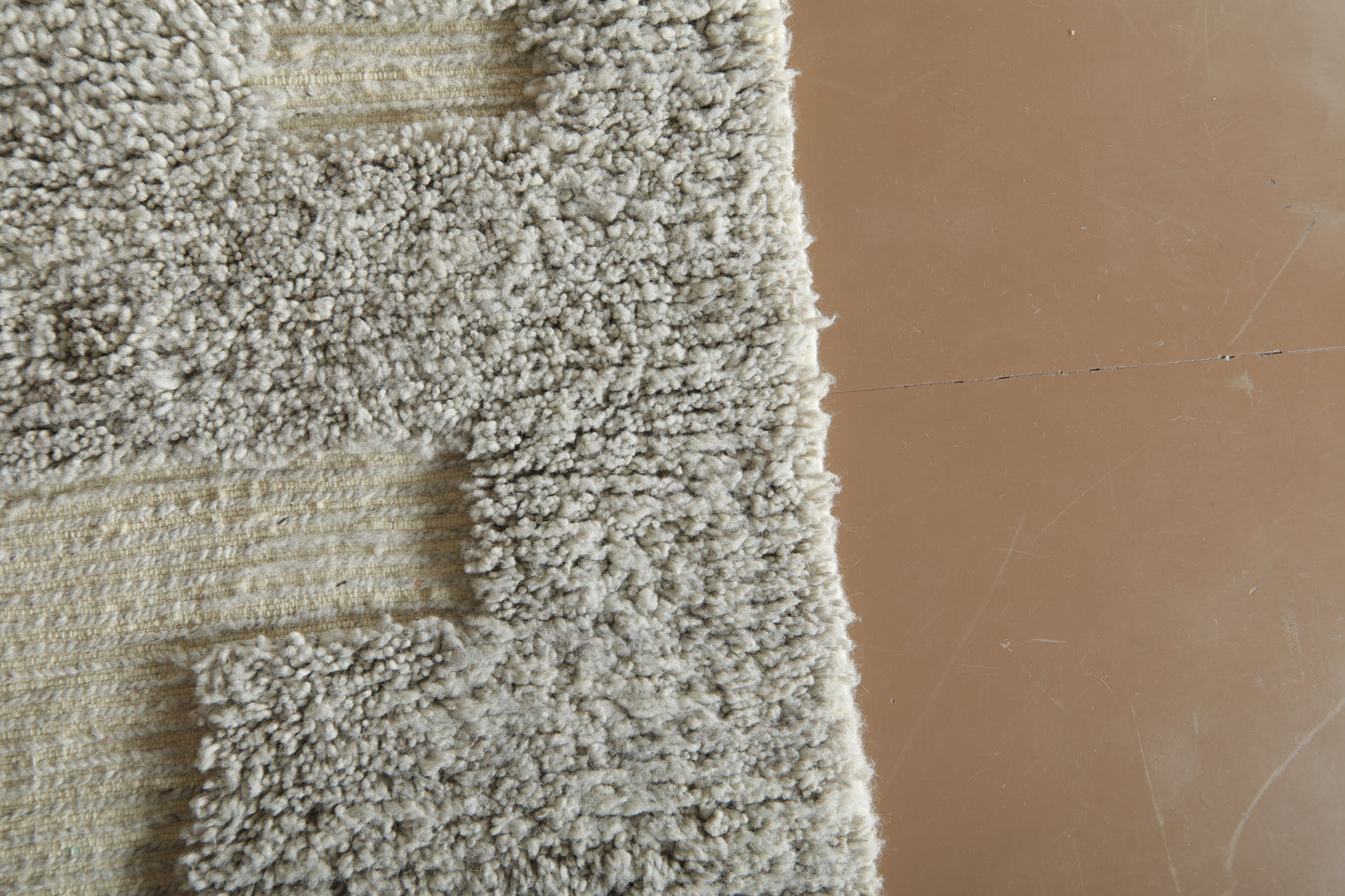 Handmade Moroccan Rug - Neutral Geometric Design - Custom Wool Rug