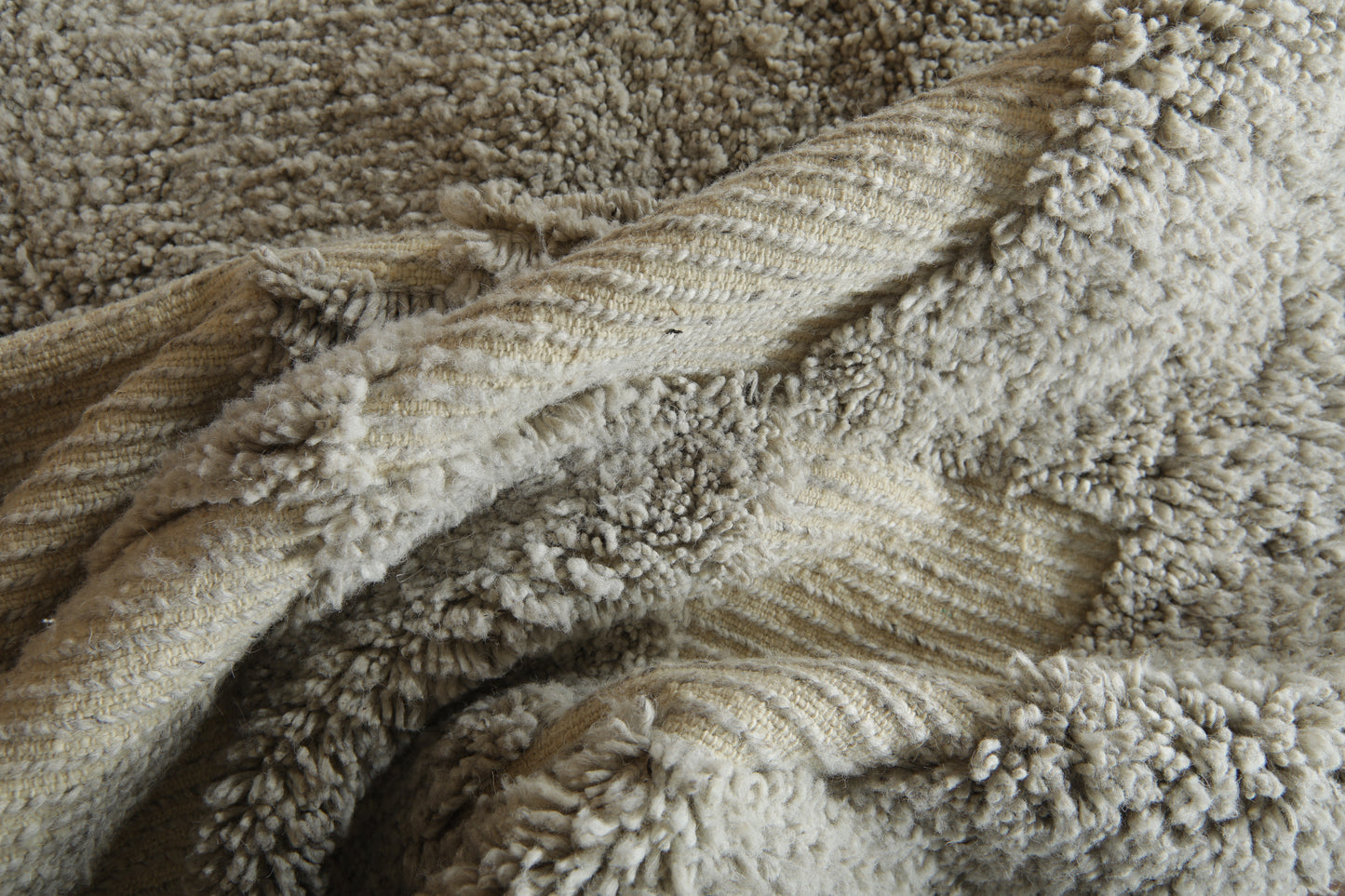 Handmade Moroccan Rug - Neutral Geometric Design - Custom Wool Rug