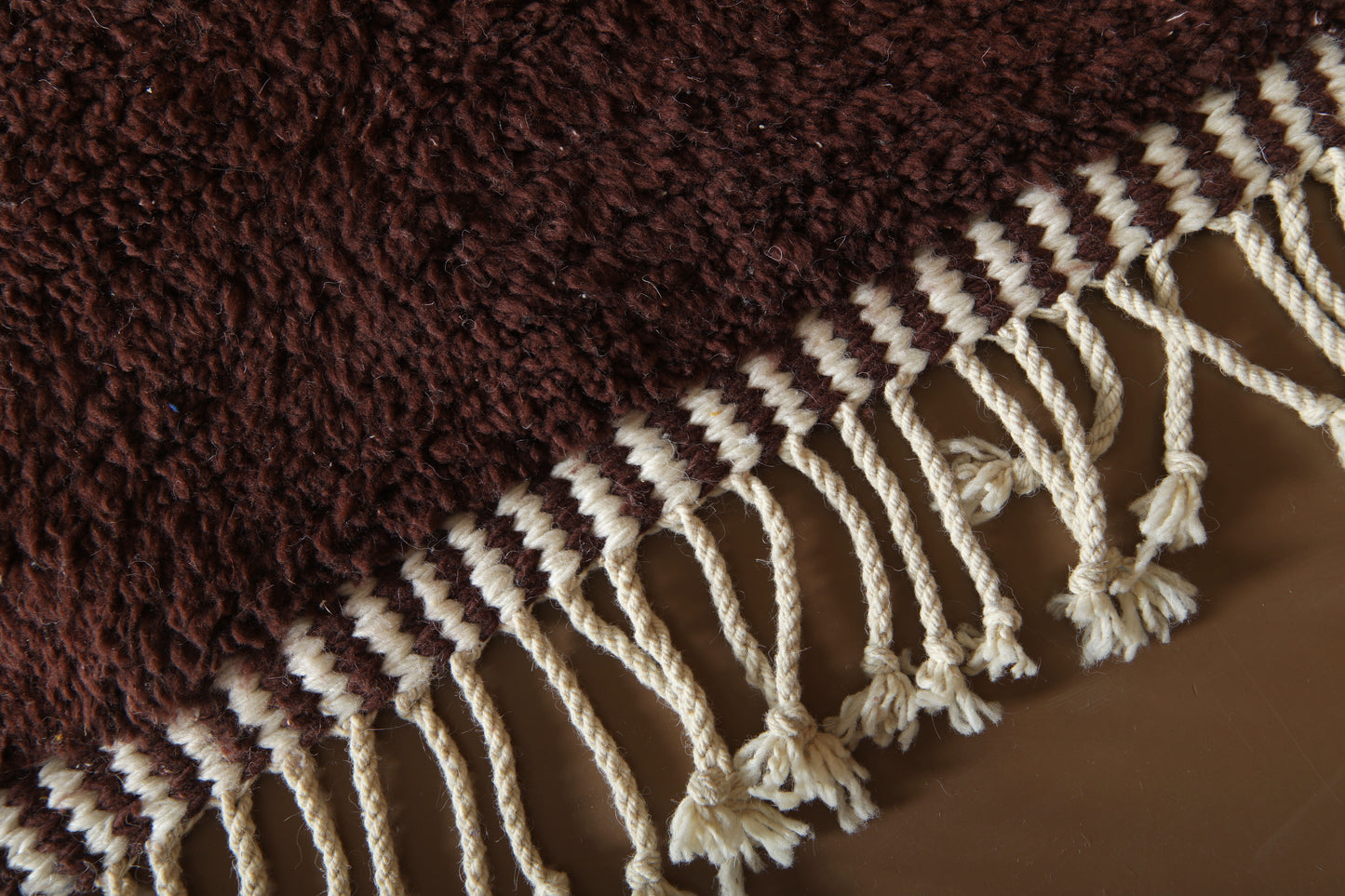 Moroccan Beni Ourain Rug - Ivory & Cocoa Modernist Blocks - Custom Wool Rug