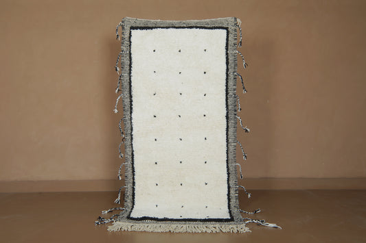 Handmade Moroccan Beni Ourain – Ivory Field & Nomad Dots - Custom Wool Rug