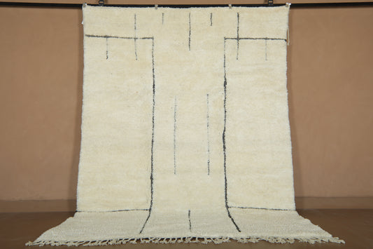 Moroccan Beni Ourain Rug - Modern Ivory & Abstract Nomad Lines - Beatiful Custom rug