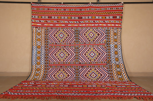 Flat-Woven Moroccan Rug - Custom Wool Rug - Colorful Rug