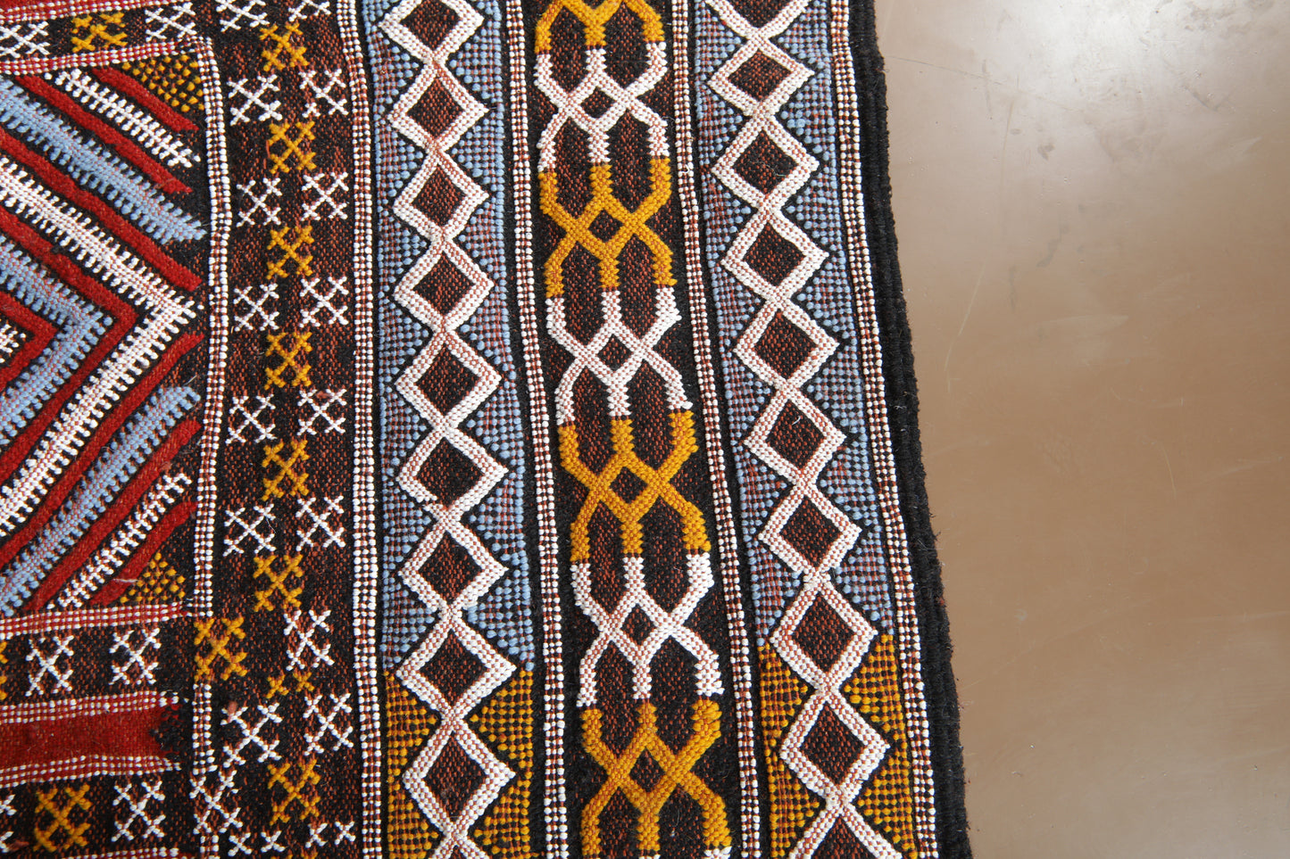 Flat-Woven Moroccan Rug - Custom Wool Rug - Colorful Rug