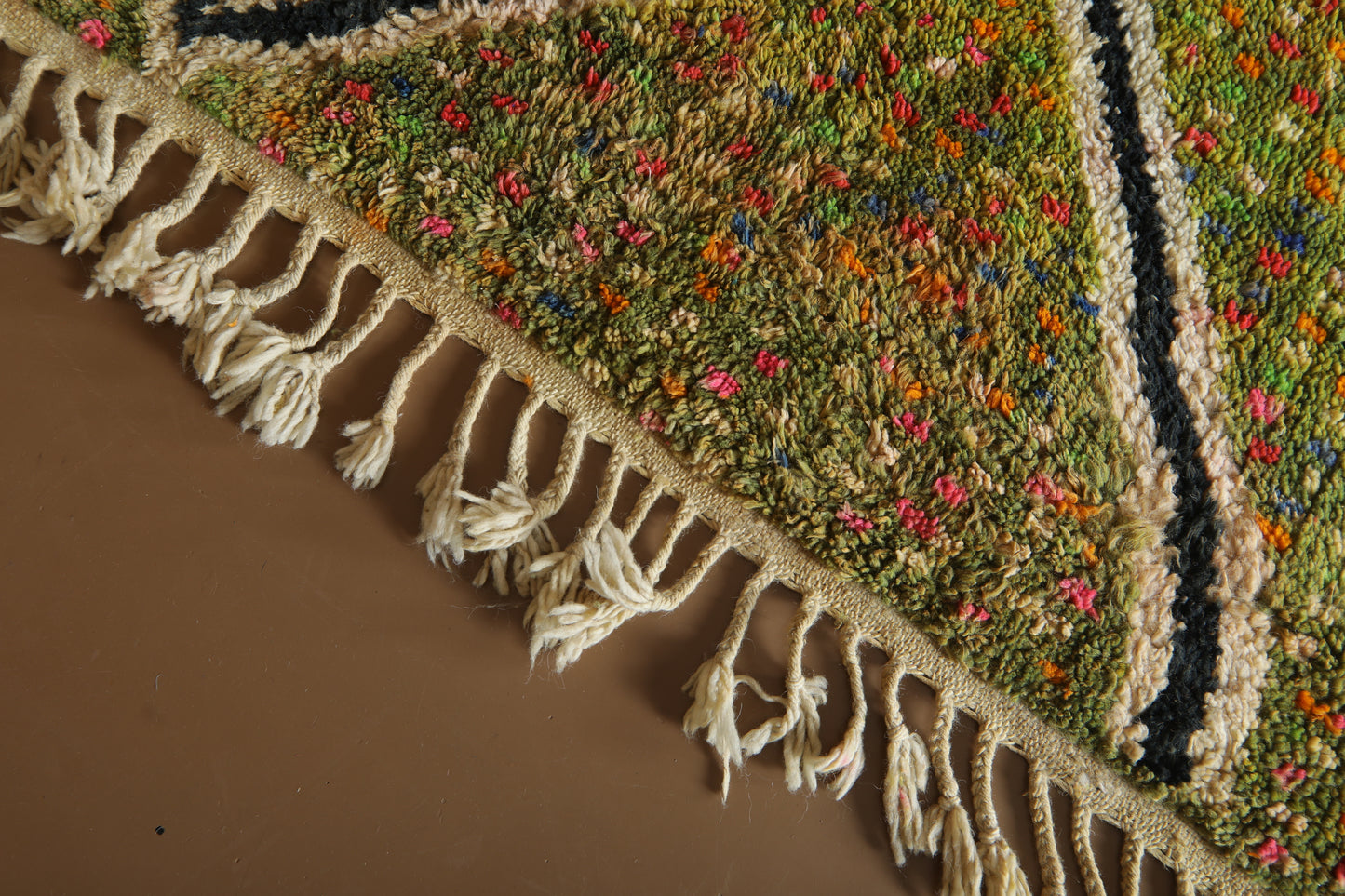 Handmade Moroccan Boujaad Rug – Vibrant Multicolor Geometric Wool Design