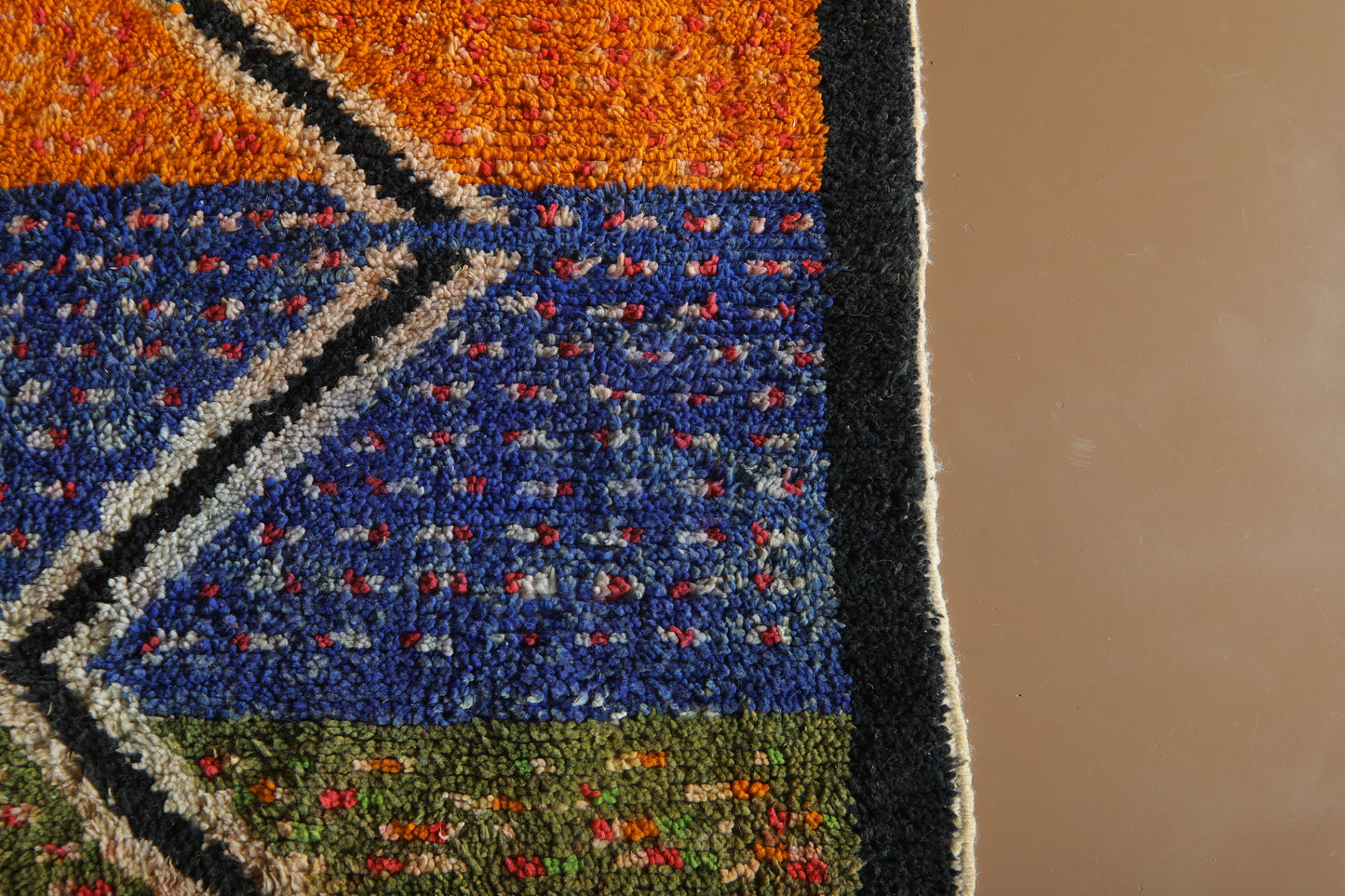 Handmade Moroccan Boujaad Rug – Vibrant Multicolor Geometric Wool Design