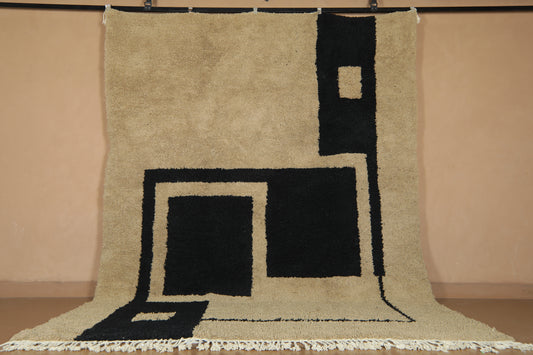 Modern Moroccan rug - Rug in Black & Clay - handmade Custom Rug