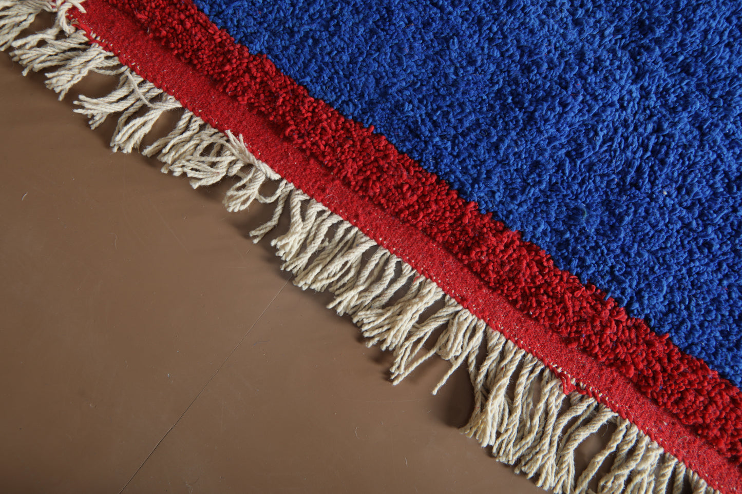 Blue Minimalist Moroccan Rug  - Wool rug - Handwoven Custom Rug