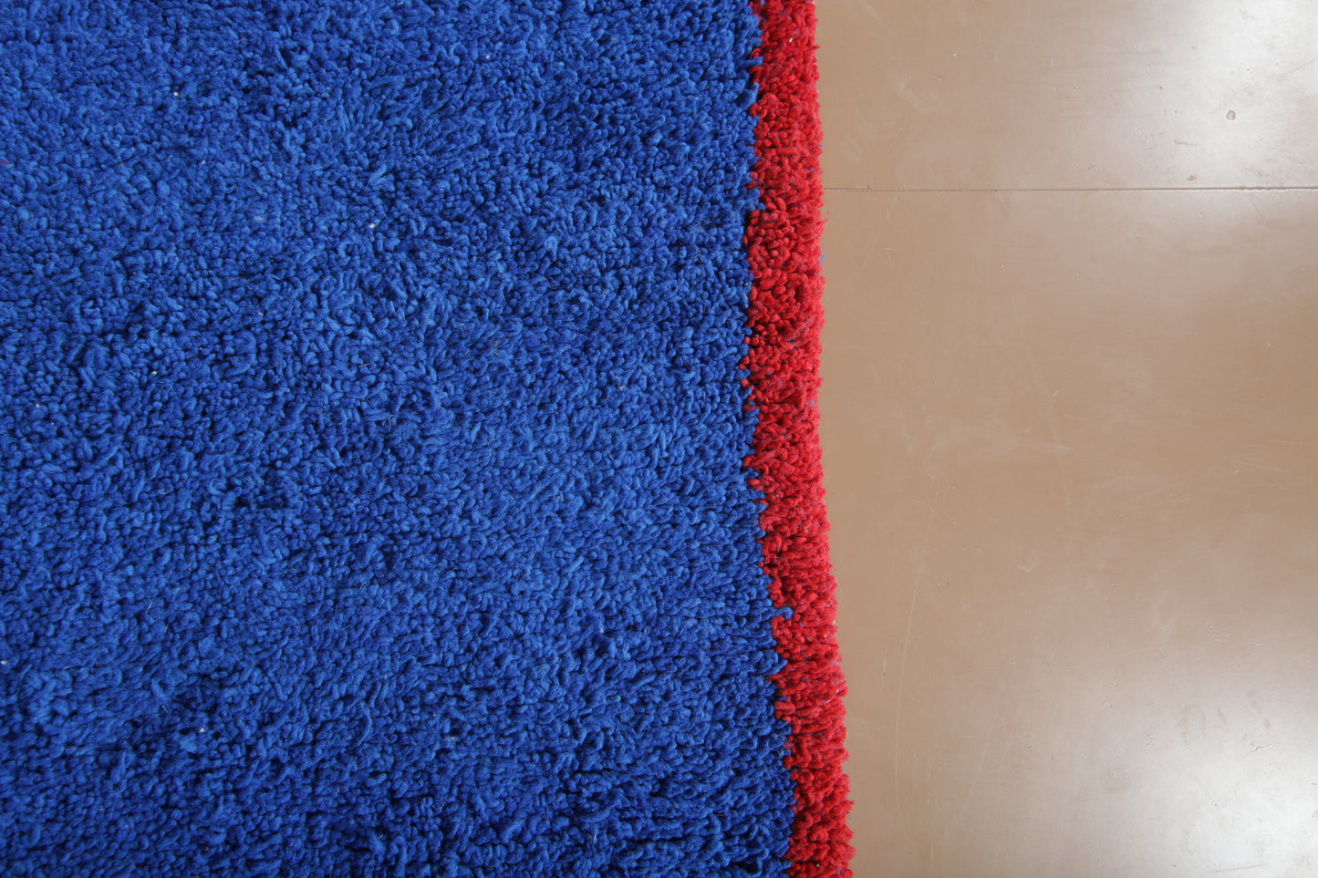 Blue Minimalist Moroccan Rug  - Wool rug - Handwoven Custom Rug