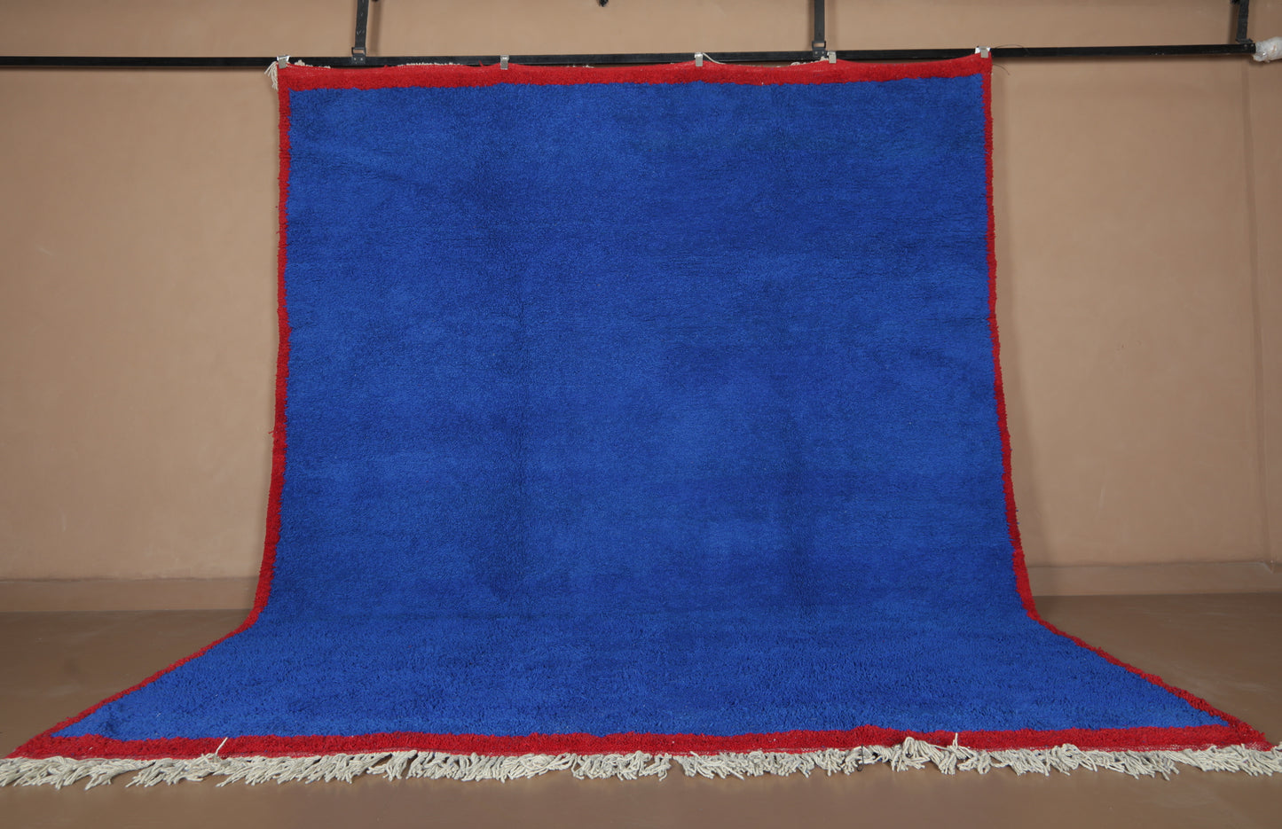 Blue Minimalist Moroccan Rug  - Wool rug - Handwoven Custom Rug