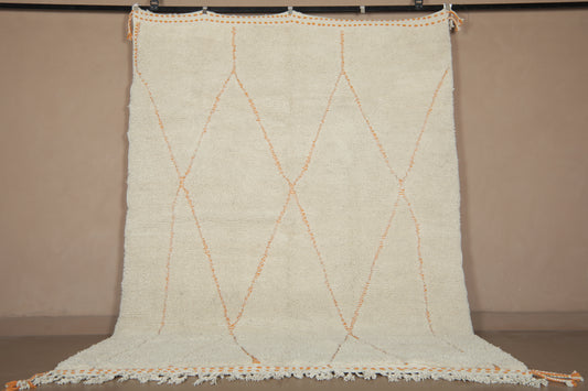 Rug With Orange Trellis Design - Moroccan Rug - Wool Rug