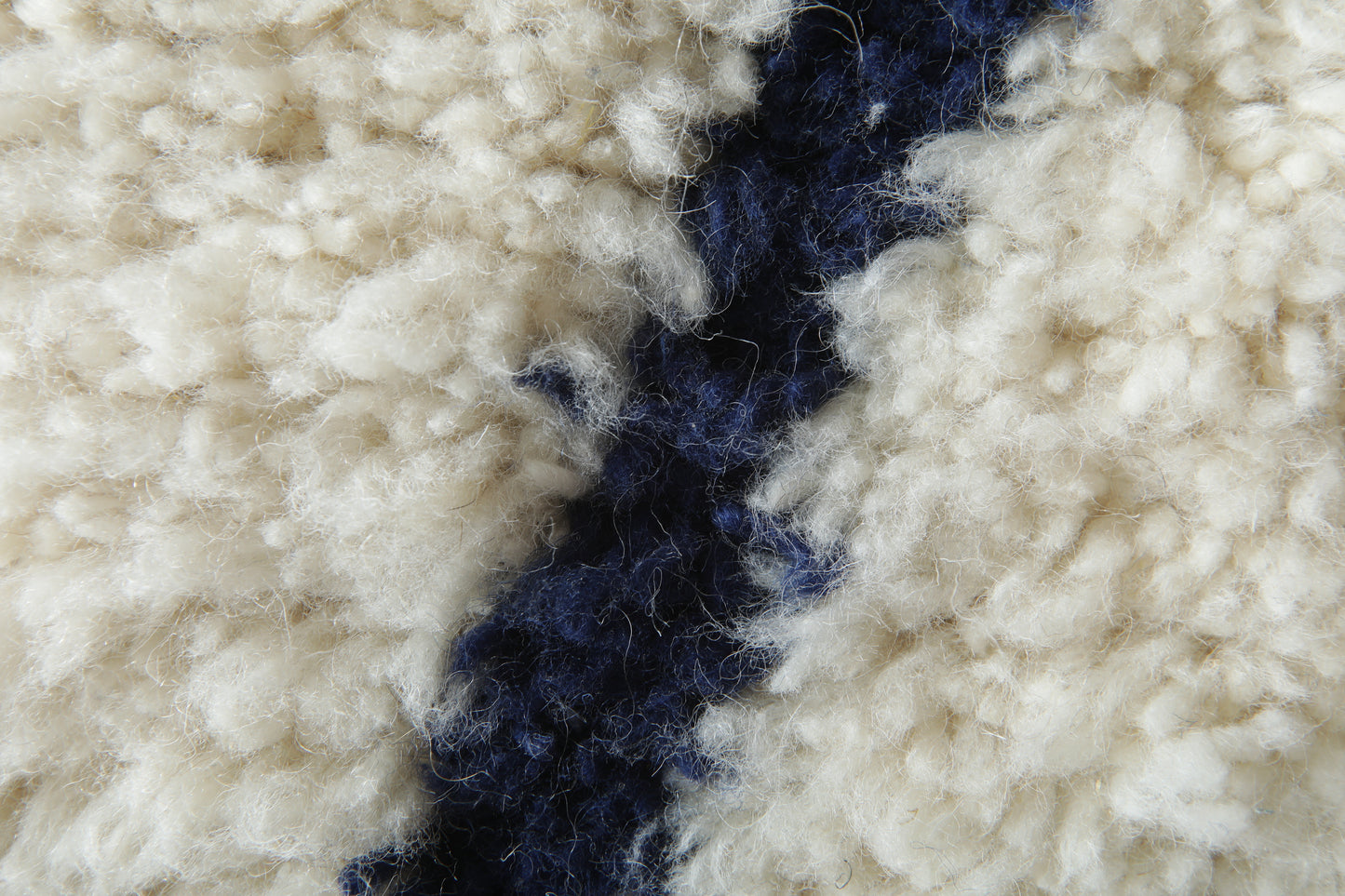Custom Moroccan Wool Rug – Cream & Navy Geometric Handmade Berber Carpet
