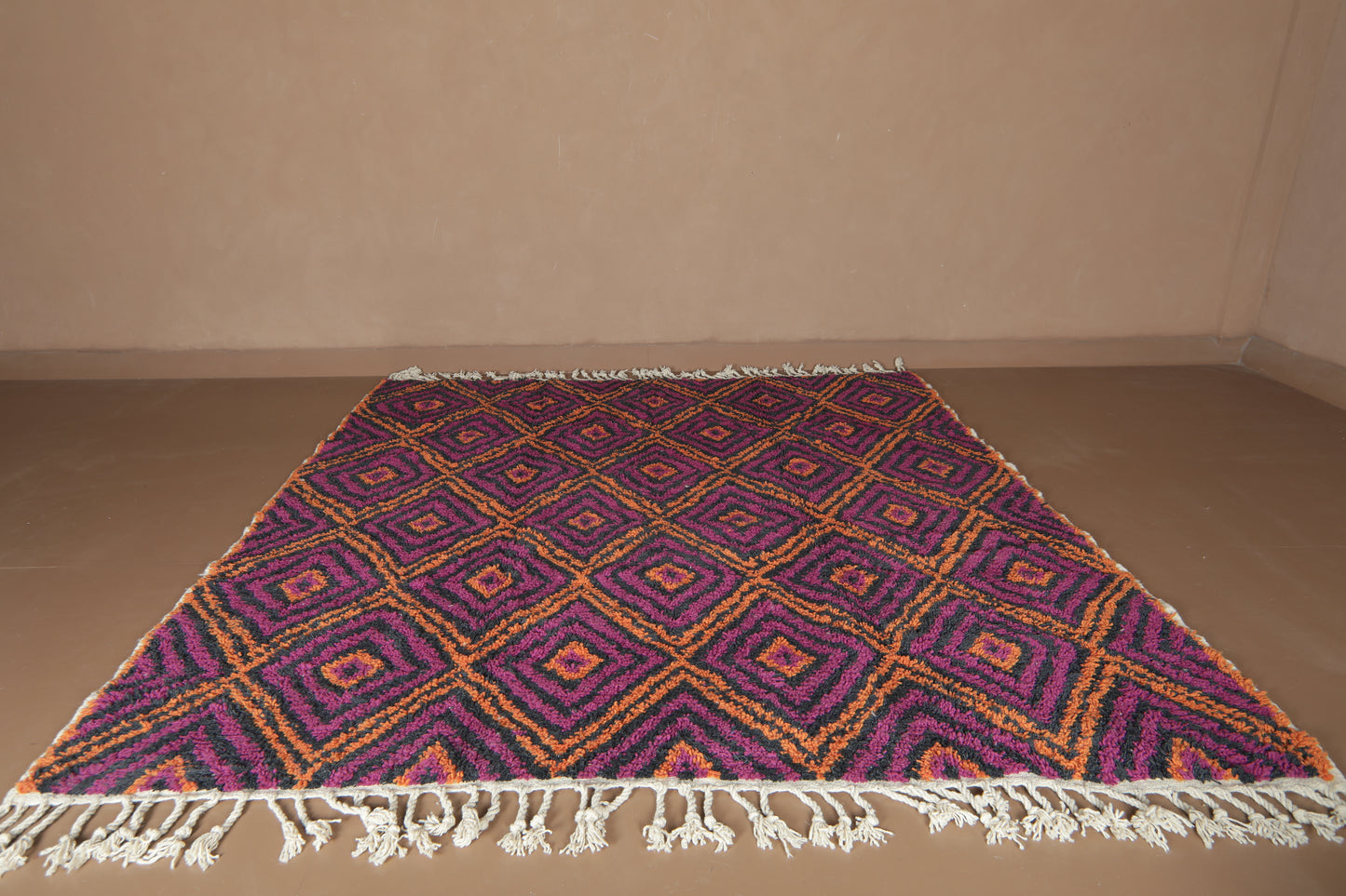 Handwoven Moroccan Wool Rug – Diamond Pattern -Custom rug