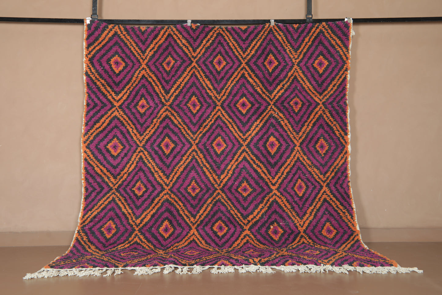 Handwoven Moroccan Wool Rug – Diamond Pattern -Custom rug